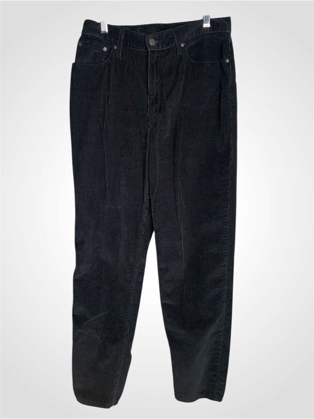 Levi's Women's Mom High Waist Black Corduroy Straight-Leg Pants 29X30